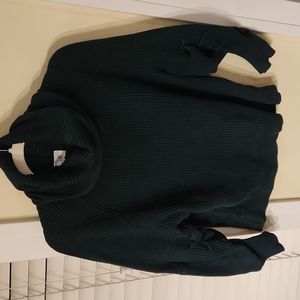 Green cowl neck sweater